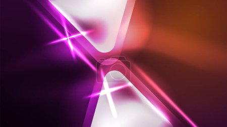 Ilustración de Triángulos de neón Techno con efectos de luz en la oscuridad - Imagen libre de derechos