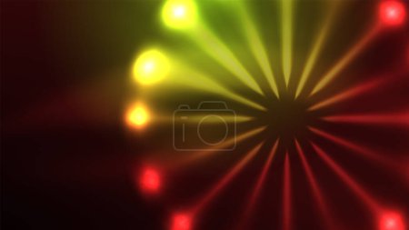 Illustration for Neon glowing circles, magic energy space light concept, abstract background wallpaper design - Royalty Free Image