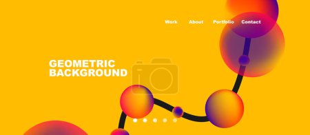Photo for Connected dots geometric landing page background. Vector Illustration For Wallpaper, Banner, Background, Card, Book Illustration, landing page - Royalty Free Image