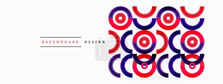 Illustration for Circles are arranged in a grid pattern abstract background and feature a range of different colors, including shades of various colors. Template for wallpaper, banner, presentation, background - Royalty Free Image