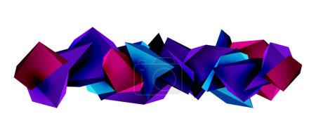 Illustration for A stylish and modern abstract background featuring geometric 3D shapes constructed from low-poly triangles, perfect for contemporary designs - Royalty Free Image
