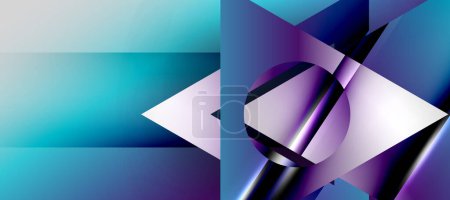 Téléchargez les illustrations : Triangle abstract background with shiny and glossy effects. Vector Illustration For Wallpaper, Banner, Background, Card, Book Illustration, landing page - en licence libre de droit
