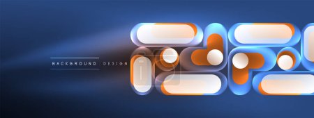 Illustration for Neon circle abstract background. Template for wallpaper, banner, presentation, background - Royalty Free Image