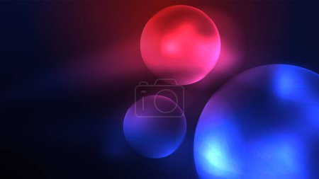 Ilustración de Círculos con efectos de luz brillante neón brillante, abstracto fondo de pantalla de diseño - Imagen libre de derechos