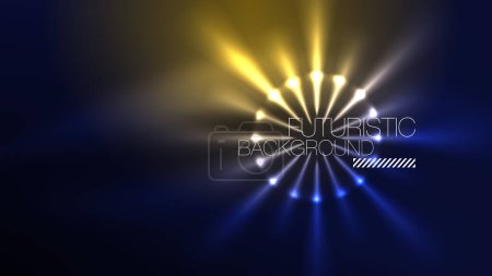 Illustration for Circles with bright neon shiny light effects, abstract background wallpaper design - Royalty Free Image
