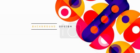 Ilustración de Círculos simples y patrón de elementos redondos. landing page geométrica de diseño minimalista. Concepto creativo para negocios, tecnología, ciencia o diseño de impresión - Imagen libre de derechos