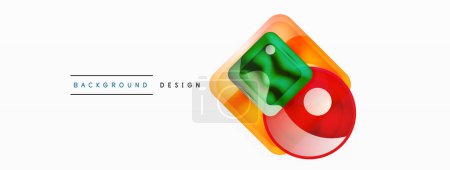 Illustration for Abstract background design showcasing glossy glass geometric shapes in meticulously crafted vector composition wtih polished and contemporary visual experience - Royalty Free Image