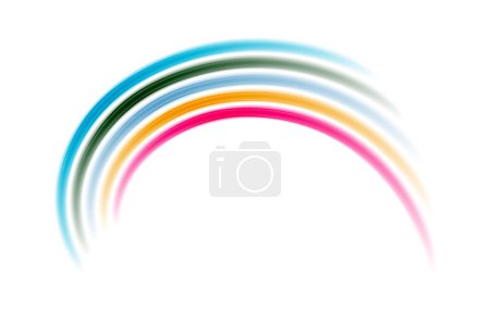 Illustration for A vibrant and playful design featuring rainbow-color lines arranged in a dynamic composition, perfect for adding a pop of color to any project - Royalty Free Image