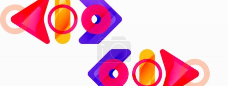 Illustration for Colorful geometric abstract background. Minimal triangle and square shapes composition - Royalty Free Image