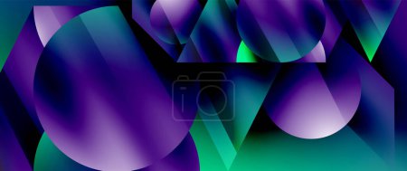 Illustration for Captivating abstract backdrop composed of interlocking triangles and circles, forming an intriguing dance of shapes and patterns that exude both elegance and modernity - Royalty Free Image