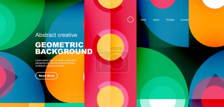 Illustration for Simple circles and round elements pattern. Minimalist design geometric landing page. Creative concept for business, technology, science or print design - Royalty Free Image