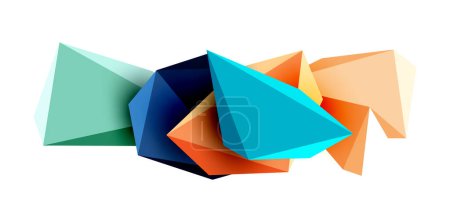 Ilustración de 3d baja poli triángulo elementos de diseño para el concepto geométrico, bandera, fondo, papel pintado, landing page o logotipo corporativo de marca - Imagen libre de derechos