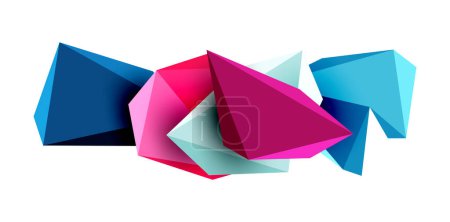 Téléchargez les illustrations : Éléments de conception 3D low poly triangle pour concept géométrique, bannière, fond, papier peint, page de destination ou logo de l'entreprise - en licence libre de droit