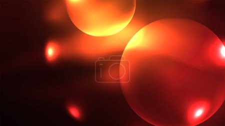 Ilustración de Círculos con efectos de luz brillante neón brillante, abstracto fondo de pantalla de diseño - Imagen libre de derechos