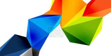 Illustration for 3d low poly triangle design elements for geometric concept, banner, background, wallpaper, landing page or corporate logo branding - Royalty Free Image