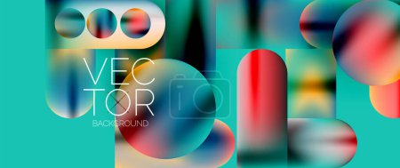Illustration for Geometric shapes fluid gradient abstract minimal background for various purposes, including website headers, social media posts, digital art displays, presentations, branding elements, wallpapers - Royalty Free Image