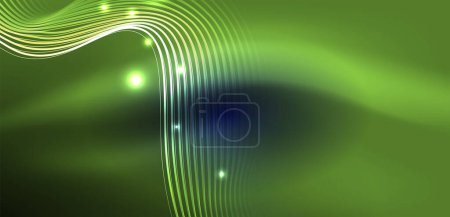 Illustration for Abstract background neon wave. Hi-tech design for wallpaper, banner, background, landing page, wall art, invitation, prints, posters - Royalty Free Image