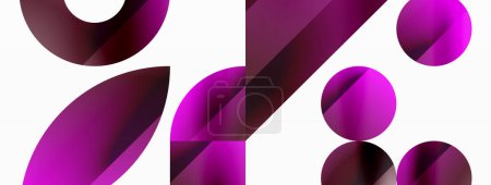 Illustration for Vector background. Minimalist geometric backdrop adorned with circles and shapes. Abstract art inviting creativity for digital designs, presentations, website banners, social media posts - Royalty Free Image