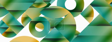 Ilustración de Fondo vectorial. Fondo geométrico minimalista adornado con círculos y formas. Arte abstracto que invita a la creatividad para diseños digitales, presentaciones, banners de sitios web, publicaciones en redes sociales - Imagen libre de derechos