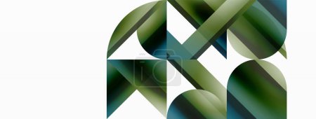 Ilustración de Triángulos de gradiente vívidos y círculos en blanco. fascinante fusión de formas para diseños digitales, presentaciones, banners de sitios web, publicaciones en redes sociales - Imagen libre de derechos