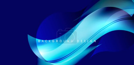 Illustration for Elegant waves and flowing fluid abstract background. Template for covers, templates, flyers, placards, brochures, banners - Royalty Free Image