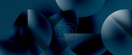 Illustration for Canvas of minimalistic artistry unfolds - metallic circles and squares in perfect equilibrium. Subtle yet striking, their polished demeanor creates a serene symphony of geometry - Royalty Free Image
