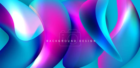 Illustration for Beautiful liquid shapes with fluid colors abstract background - Royalty Free Image