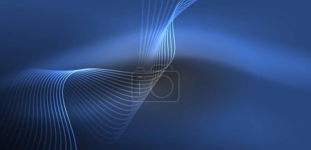 Illustration for Abstract background neon wave. Hi-tech design for wallpaper, banner, background, landing page, wall art, invitation, prints, posters - Royalty Free Image