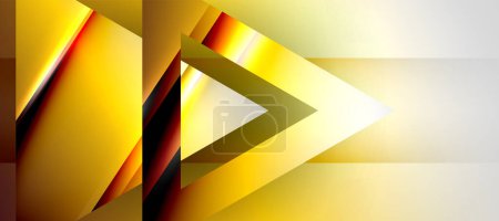 Illustration for Trendy minimal geometric composition abstract background. Shadow lines and lights on glossy triangles backdrop. Vector Illustration For Wallpaper, Banner, Background, Card, Book Illustration - Royalty Free Image