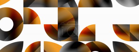 Illustration for Amalgamation of geometric forms on minimalist abstract canvas, providing versatility and visual allure for digital designs, presentations, website banners, social media posts - Royalty Free Image
