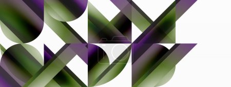 Ilustración de Triángulos de gradiente vívidos y círculos en blanco. fascinante fusión de formas para diseños digitales, presentaciones, banners de sitios web, publicaciones en redes sociales - Imagen libre de derechos