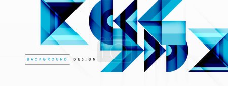 Illustration for Visually captivating background design showcasing dynamic geometric lines, triangles, and squares. This composition blends precision and movement, creating an engaging graphic with a modern aesthetic - Royalty Free Image