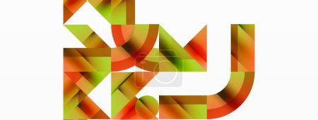 Ilustración de Círculo brillante, cuadrados, formas de triángulo minimalista telón de fondo geométrico. Diseño elegante y contemporáneo con un toque de sofisticación para diseños digitales, presentaciones, banners de sitios web, publicaciones en redes sociales - Imagen libre de derechos