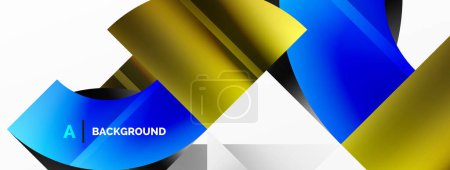Illustration for Elegant minimalist background with color metallic circles and triangles, creating harmonious composition of geometric shapes for wallpaper, banner, background, landing page - Royalty Free Image