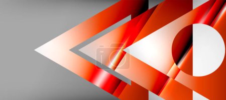 Photo for Trendy minimal geometric composition abstract background. Shadow lines and lights on glossy triangles backdrop. Vector Illustration For Wallpaper, Banner, Background, Card, Book Illustration - Royalty Free Image