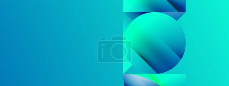 Illustration for Minimalism meets gradient allure. Geometric shapes intertwine in a tranquil backdrop. Subtle hues meld, creating serene yet dynamic canvas, testament to modern aesthetics - Royalty Free Image