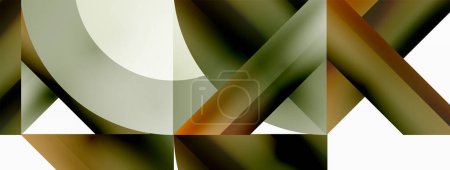 Illustration for Minimalist marvel - squares and circles unite in harmonious geometry. Muted tones weave serene backdrop where structured tiles form dance of timeless elegance, epitomizing modern simplicity - Royalty Free Image