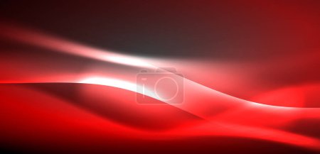 Illustration for Neon-lit waves surge across background, mesmerizing dance of luminescence and motion. Dynamic backdrop captures essence of energy and modern aesthetics - Royalty Free Image