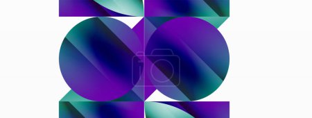 Illustration for Serene gradient template. Circles and triangles mingle in minimalist perfection. Gentle fusion of forms and hues creates balanced yet captivating backdrop, embodying modern sophistication - Royalty Free Image