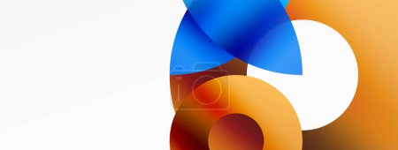 Téléchargez les illustrations : Formes géométriques rondes abstraites avec gradients. Concept pour la technologie créative, l'art numérique, la communication sociale et la science moderne. Idéal pour les affiches, couvertures, bannières, brochures et sites Web - en licence libre de droit