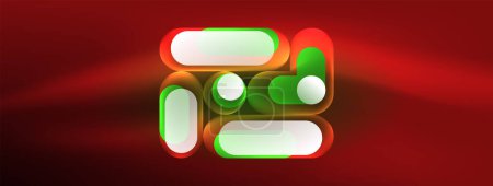 Photo for Neon circle abstract background. Template for wallpaper, banner, presentation, background - Royalty Free Image