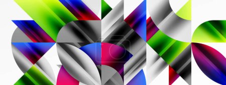 Illustration for Abstract geometric shapes symbolizing creative technology, digital art, social communication, and modern science. Ideal for posters, covers, banners, brochures and websites - Royalty Free Image