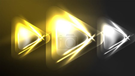 Photo for Digital Neon Abstract Background, Triangles And Lights Geometric Design Template - Royalty Free Image