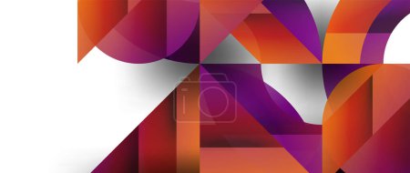 Foto de La fusión geométrica - la armonía abstracta de los triángulos y los círculos en el diseño minimalista de fondo. Diseño de formas y líneas para papel pintado, banner, fondo, landing page, arte mural, invitación, impresiones - Imagen libre de derechos