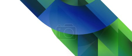 Illustration for Geometric fusion - abstract harmony of triangles and circles in minimalist background design. Shapes and lines design for wallpaper, banner, background, landing page, wall art, invitation, prints - Royalty Free Image