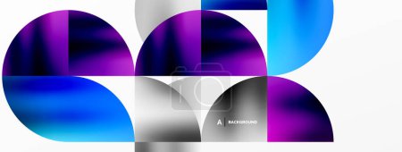 Illustration for Minimalist geometric background featuring metallic round triangles, delivering sleek and modern visual aesthetic with emphasis on clean, metallic forms for wallpaper, banner, background, landing page - Royalty Free Image