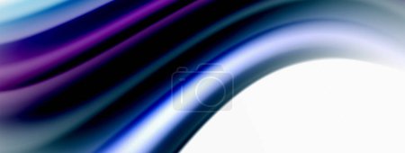 Illustration for Rainbow color silk blurred wavy line background on white, luxuriously vibrant visually captivating backdrop. Stunning blend of colors reminiscent of rainbow, silky and gracefully blurred wavy pattern - Royalty Free Image
