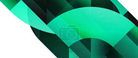 Illustration for Captivating vector illustration - geometric, minimalist, abstract background adorned with circles and triangles for wallpaper, banner, background, landing page, wall art, invitation, prints, posters - Royalty Free Image