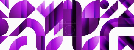 Illustration for Assorted geometric shapes unite in a minimalistic abstract backdrop, offering a versatile canvas for contemporary design for digital designs, presentations, website banners, social media posts - Royalty Free Image