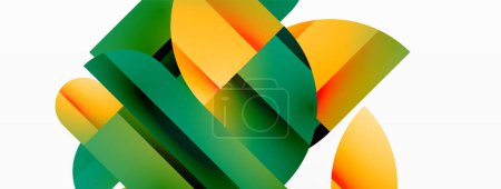 Illustration for Abstract masterpiece formed by delicate interplay of circles, squares, and triangles. Geometric elements converge in harmonious chaos, evoking sense of modern creativity. Symphony of shapes - Royalty Free Image
